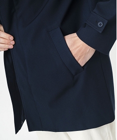 impermeable zippe mi-long homme bleu manteauxE562901_2