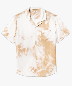 chemise manches courtes fluide effet tie-and-dye homme beige chemise manches courtesE565601_4