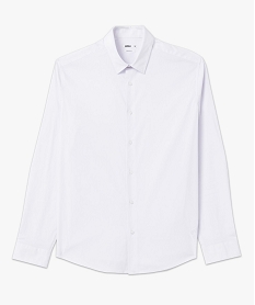 chemise manches longues regular fit en coton stretch homme blanc chemise manches longuesE565801_3