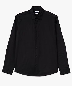 chemise manches longues regular fit en coton stretch homme noir chemise manches longuesE565901_4