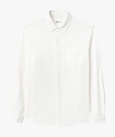 chemise a manches longues en lin et coton homme blanc chemise manches longuesE566801_4