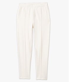 pantalon en maille jersey a plis homme blanc pantalonsE567001_4