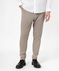 GEMO Pantalon en maille avec ceinture ajustable homme Beige