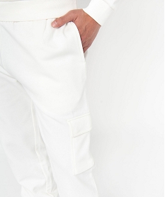 pantalon de jogging coupe cargo homme blanc pantalonsE567501_2