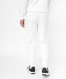 pantalon de jogging coupe cargo homme blanc pantalonsE567501_3