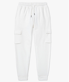 pantalon de jogging coupe cargo homme blanc pantalonsE567501_4