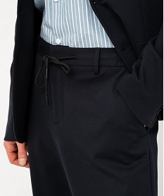 pantalon en toile coupe slim avec ceinture elastique homme bleuE567701_2