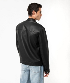 blouson biker en cuir imitation homme noirE570001_3