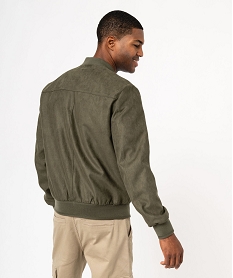 blouson uni toucher peau de peche homme vert manteaux et blousonsE570401_3