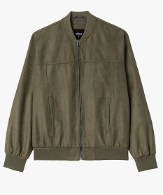 blouson uni toucher peau de peche homme vert manteaux et blousonsE570401_4
