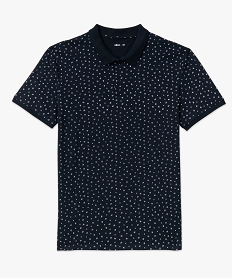 polo manches courtes en jersey a petits motifs graphiques homme bleu polosE571401_4