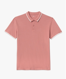 polo a manches courtes et finitions contrastantes homme rose polosE571901_4