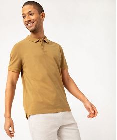 polo a manches courtes en maille piquee homme beige polosE572001_2