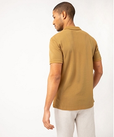 polo a manches courtes en maille piquee homme beige polosE572001_3