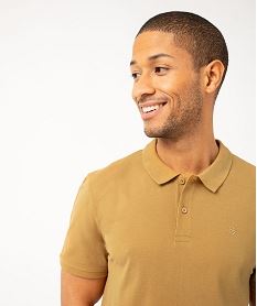 polo a manches courtes en maille piquee homme beige polosE572001_4