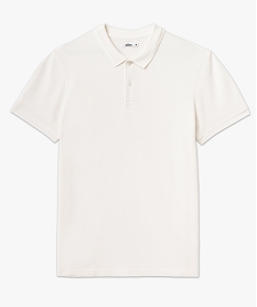 GEMO Polo manches courtes en maille piquée homme Blanc