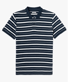 polo manches courtes a rayures fantaisie homme bleu polosE572301_4