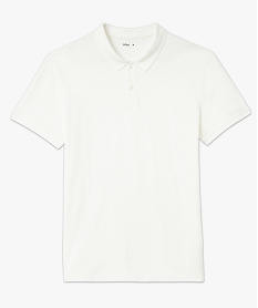 polo manches courtes en maille texturee homme blanc polosE573101_4