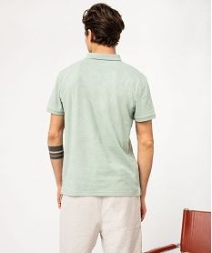 polo manches courtes en maille texturee homme vert polosE573201_3