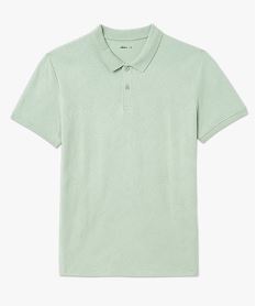polo manches courtes en maille texturee homme vert polosE573201_4