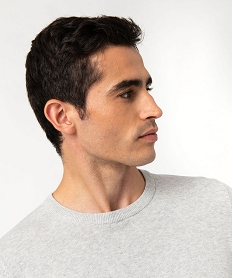 pull a col rond en coton homme gris pullsE573701_2