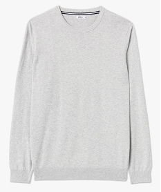 pull a col rond en coton homme gris pullsE573701_4