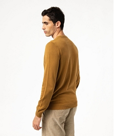 pull a col rond en coton homme brun pullsE573801_3