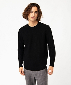 pull en maille texturee homme noir pullsE574401_2