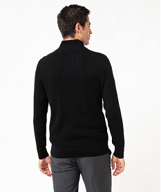 pull col camionneur maille fantaisie homme noir pullsE574601_3