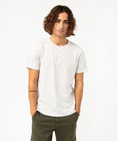 tee-shirt manches courtes col tunisien homme blanc tee-shirtsE575601_2