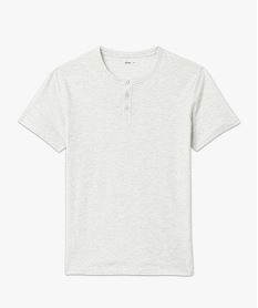 tee-shirt manches courtes col tunisien homme blanc tee-shirtsE575601_4