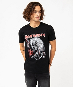 tee-shirt manches courtes imprime homme - iron maiden noir tee-shirtsE575901_1