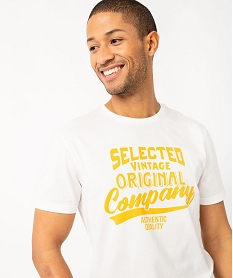 tee-shirt a manches courtes avec inscription vintage homme blanc tee-shirtsE576101_2