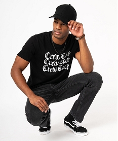 tee-shirt a manches courtes avec inscription homme noirE576601_1