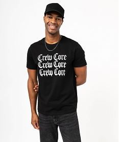 tee-shirt a manches courtes avec inscription homme noir tee-shirtsE576601_2