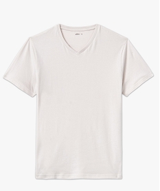 tee-shirt a manches courtes et col v homme beige tee-shirtsE576801_4