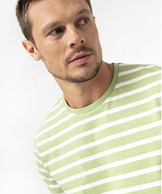tee-shirt a manches courtes raye homme vert tee-shirtsE578201_2