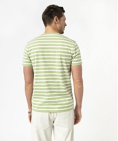 tee-shirt a manches courtes raye homme vert tee-shirtsE578201_3