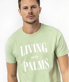 tee-shirt manches courtes a message homme vertE578301_2