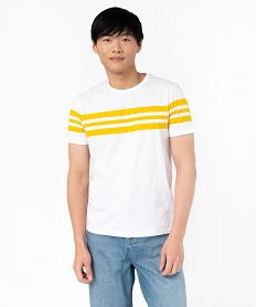 tee-shirt homme raye a manches courtes jaune tee-shirtsE578501_1