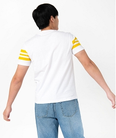 tee-shirt homme raye a manches courtes jaune tee-shirtsE578501_3