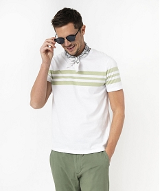 tee-shirt homme raye a manches courtes vert tee-shirtsE578601_1