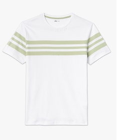 tee-shirt homme raye a manches courtes vert tee-shirtsE578601_4