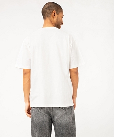 tee-shirt manches courtes col rond imprime skate homme blanc tee-shirtsE579201_3