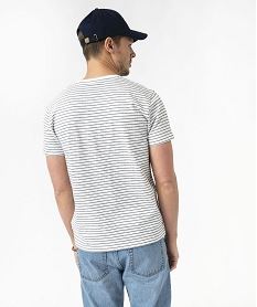 tee-shirt manches courtes col fantaisie a rayures jacquard homme imprime tee-shirtsE579601_3