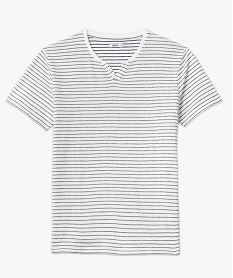 tee-shirt manches courtes col fantaisie a rayures jacquard homme imprime tee-shirtsE579601_4