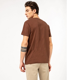 tee-shirt a manches courtes et col v homme brun tee-shirtsE580201_3