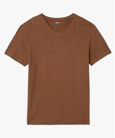 tee-shirt a manches courtes et col v homme brun tee-shirtsE580201_4