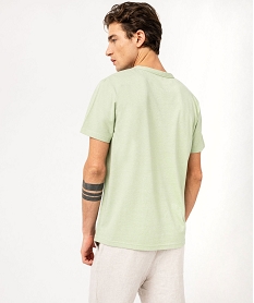 tee-shirt manches courtes col tunisien homme vert tee-shirtsE580501_3