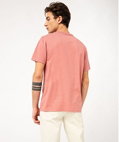 tee-shirt manches courtes col tunisien homme rose tee-shirtsE580601_3
